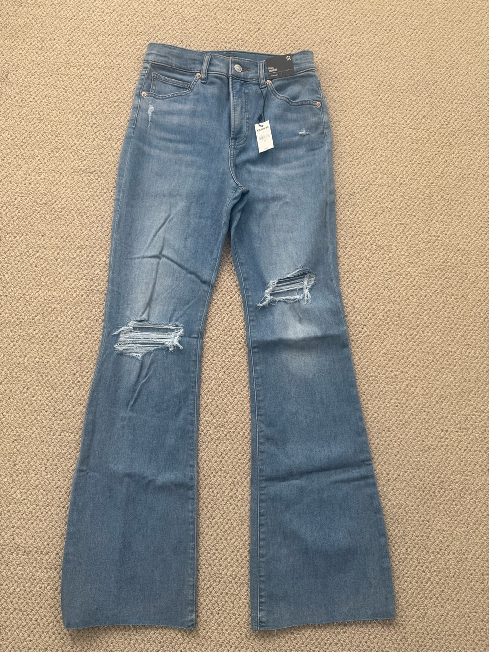 Express Flare High-Rise Distressed Jeans
